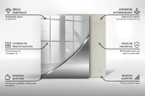 Skleněná deska do kuchyně Trojúhelníky a voda