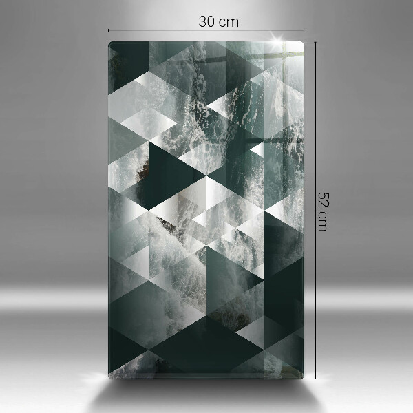 Skleněná deska do kuchyně Trojúhelníky a voda