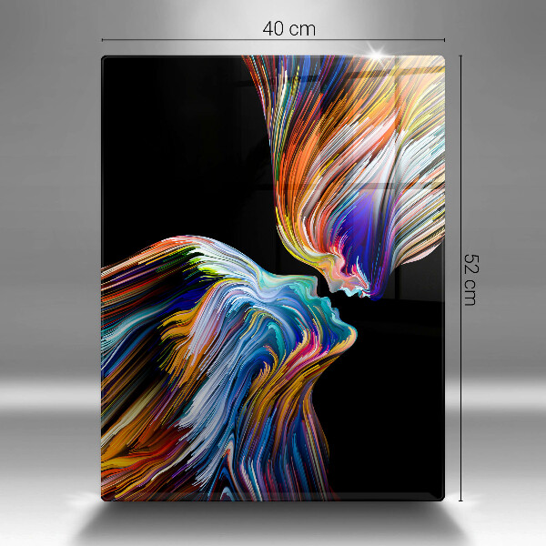 Skleněná deska do kuchyně Polibek abstrakce