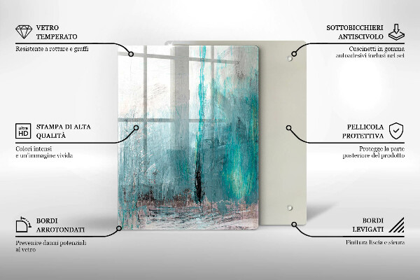 Skleněná deska do kuchyně Barevné papouščí peří