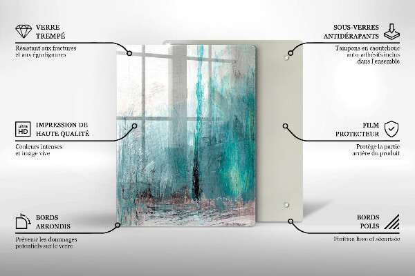 Skleněná deska do kuchyně Barevné papouščí peří