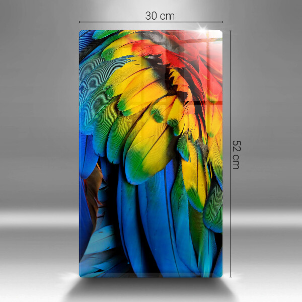 Skleněná deska do kuchyně Barevné papouščí peří