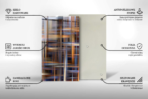 Skleněná deska do kuchyně Abstraktní barvy linky