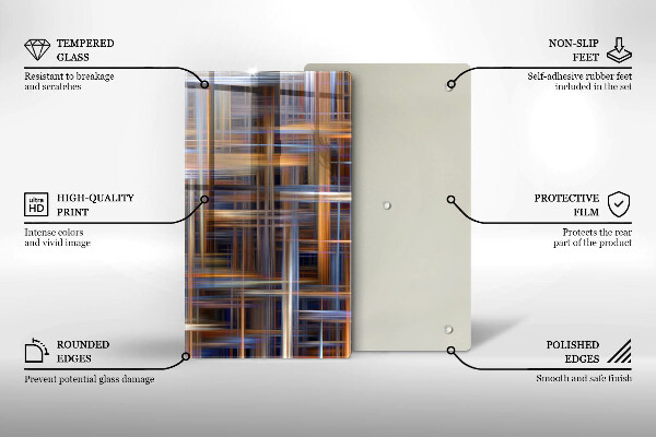 Skleněná deska do kuchyně Abstraktní barvy linky