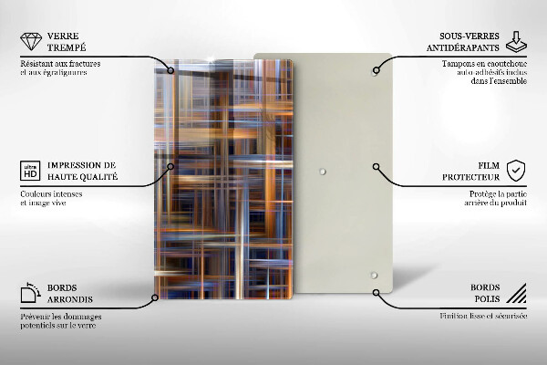 Skleněná deska do kuchyně Abstraktní barvy linky