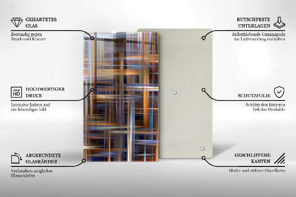 Skleněná deska do kuchyně Abstraktní barvy linky