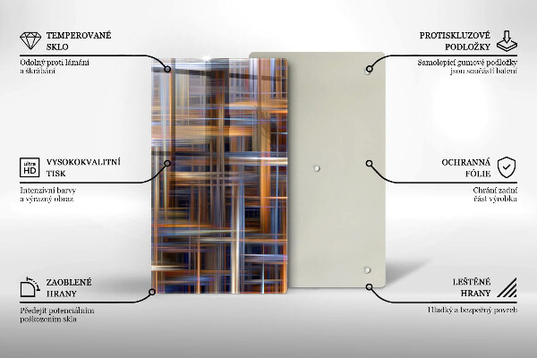 Skleněná deska do kuchyně Abstraktní barvy linky