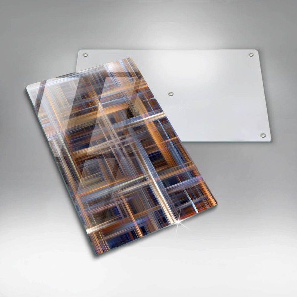 Skleněná deska do kuchyně Abstraktní barvy linky