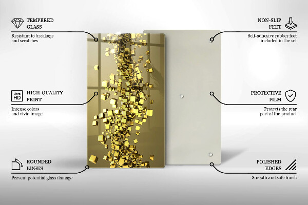 Skleněná deska do kuchyně Abstraktní 3d geometrie