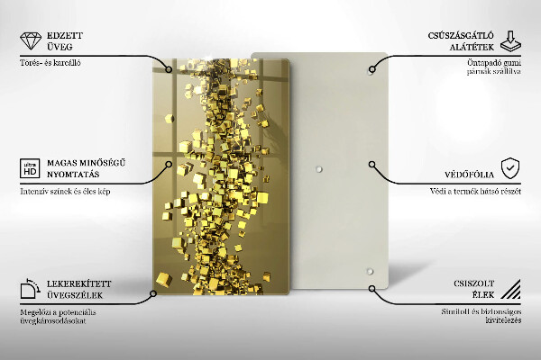 Skleněná deska do kuchyně Abstraktní 3d geometrie