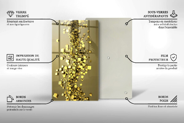 Skleněná deska do kuchyně Abstraktní 3d geometrie