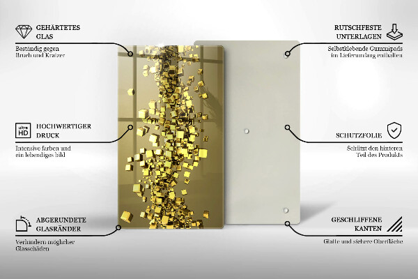 Skleněná deska do kuchyně Abstraktní 3d geometrie