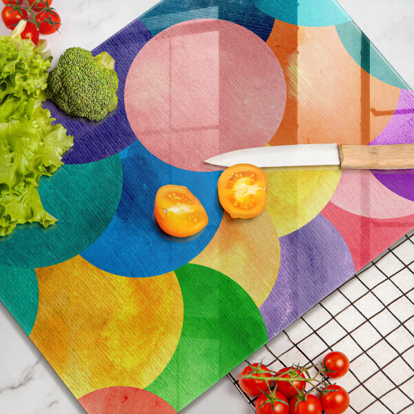 Skleněná deska do kuchyně Barevné kruhy