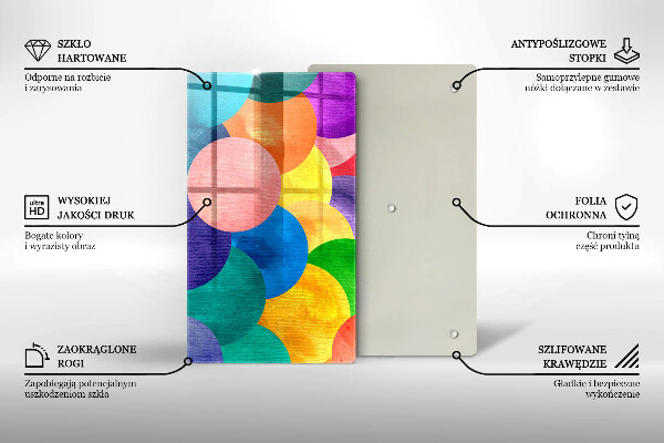 Skleněná deska do kuchyně Barevné kruhy