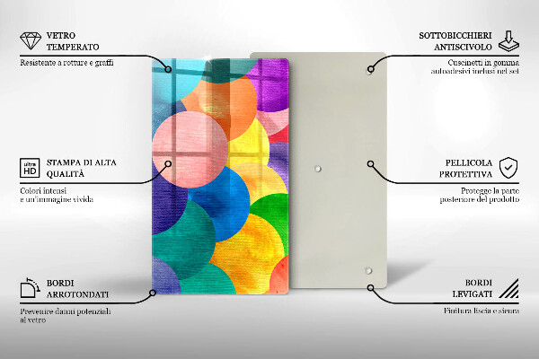 Skleněná deska do kuchyně Barevné kruhy