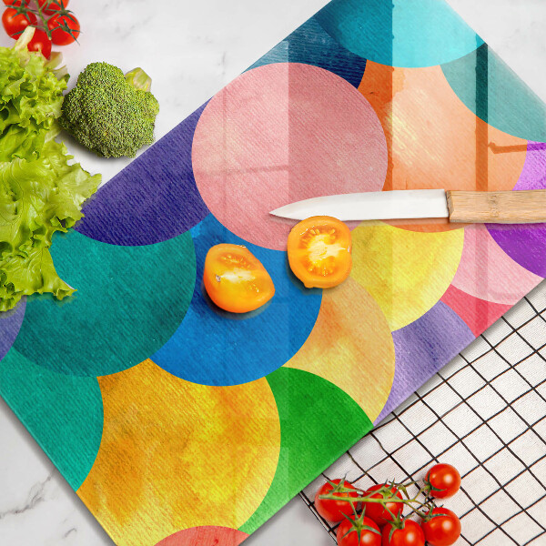 Skleněná deska do kuchyně Barevné kruhy