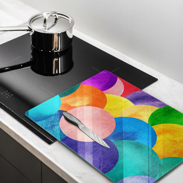 Skleněná deska do kuchyně Barevné kruhy