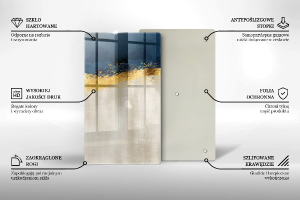 Skleněná deska do kuchyně Zlatá abstrakce