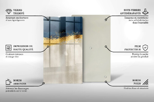 Skleněná deska do kuchyně Zlatá abstrakce
