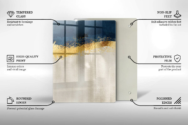 Skleněná deska do kuchyně Zlatá abstrakce