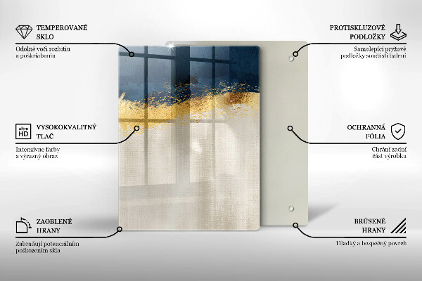 Skleněná deska do kuchyně Zlatá abstrakce