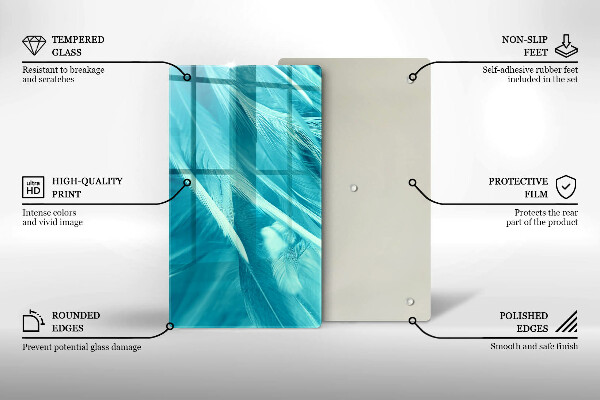 Skleněná deska do kuchyně Jemné peří