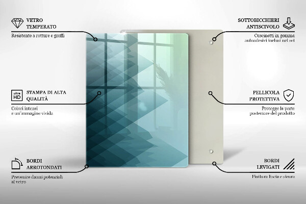 Skleněná deska do kuchyně Jemné peří