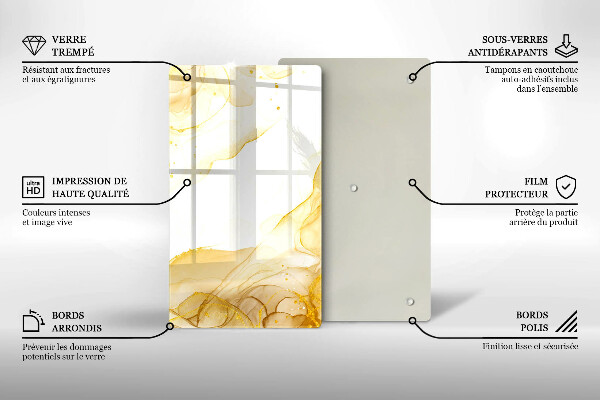 Skleněná deska do kuchyně Zlatá abstrakce