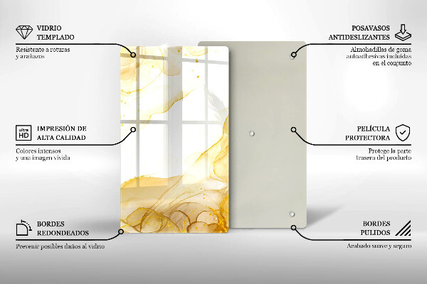 Skleněná deska do kuchyně Zlatá abstrakce