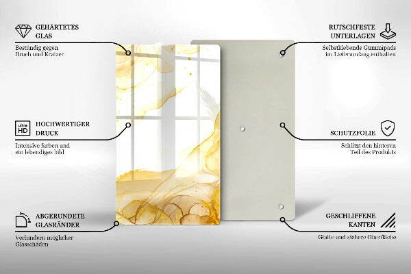 Skleněná deska do kuchyně Zlatá abstrakce