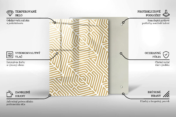 Skleněná deska do kuchyně Zlatá abstrakce