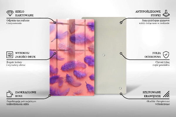 Skleněná deska do kuchyně Nadýchané peří