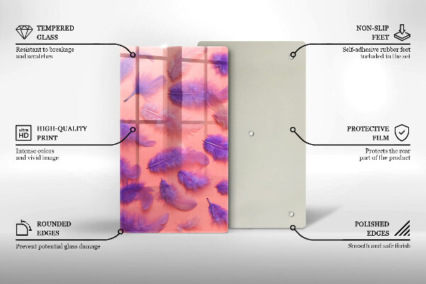 Skleněná deska do kuchyně Nadýchané peří