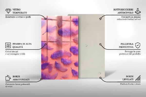 Skleněná deska do kuchyně Nadýchané peří