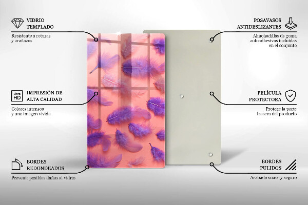 Skleněná deska do kuchyně Nadýchané peří
