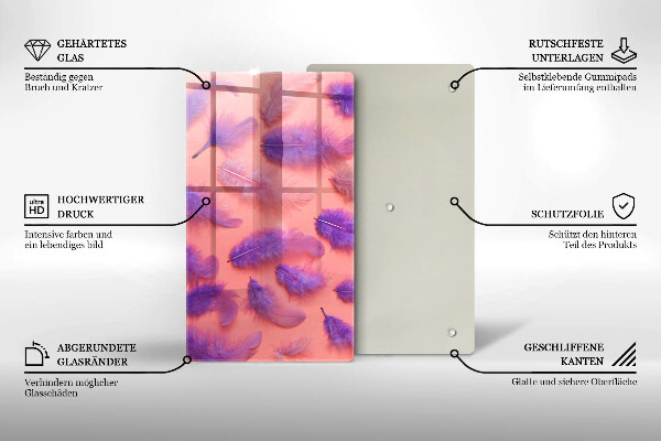 Skleněná deska do kuchyně Nadýchané peří