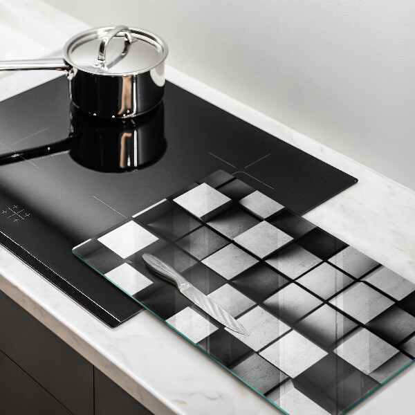 Skleněná deska do kuchyně Abstraktní 3d čtverce