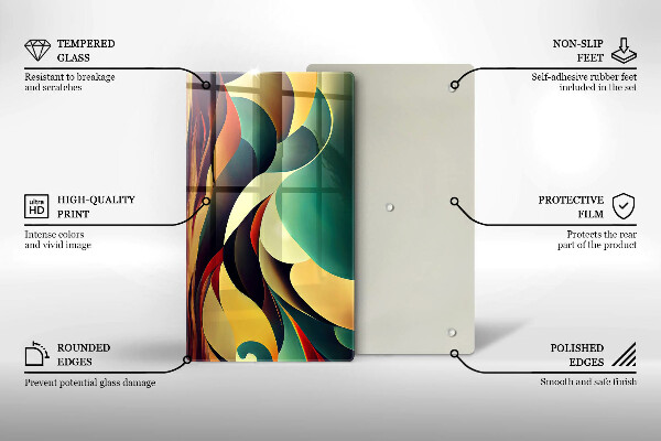 Skleněná krájecí deska Tvarová abstrakce