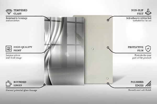 Skleněná krájecí deska Kovová konstrukce