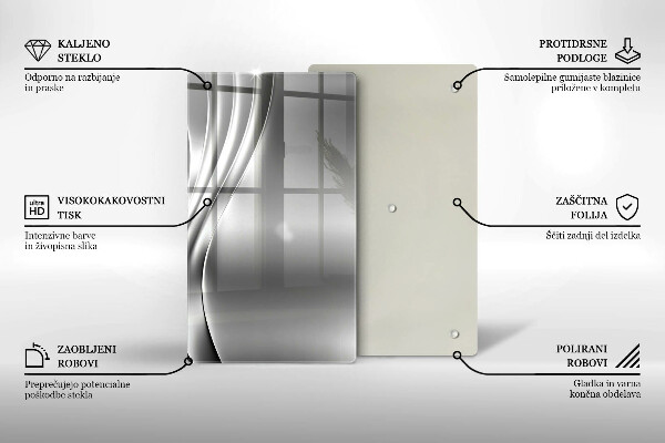 Skleněná krájecí deska Kovová konstrukce