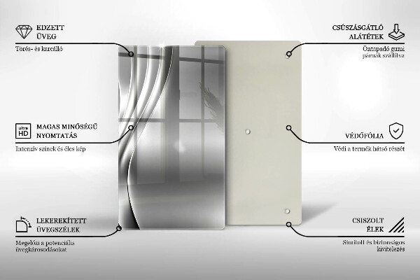 Skleněná krájecí deska Kovová konstrukce