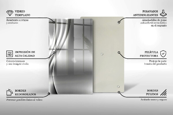 Skleněná krájecí deska Kovová konstrukce