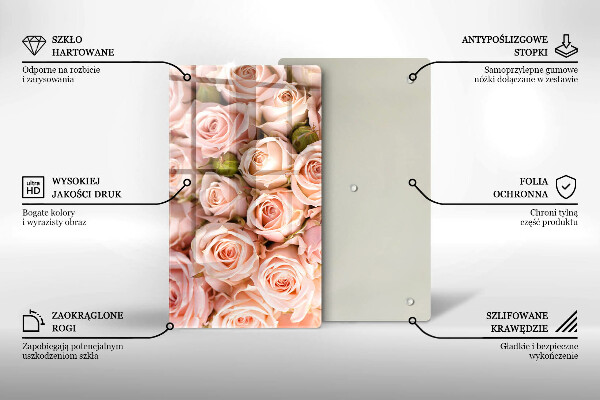 Skleněná deska do kuchyně Kytice jemných růží
