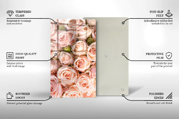 Skleněná deska do kuchyně Kytice jemných růží