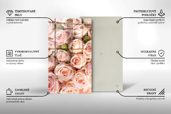 Skleněná deska do kuchyně Kytice jemných růží