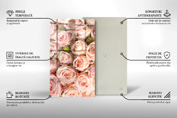 Skleněná deska do kuchyně Kytice jemných růží