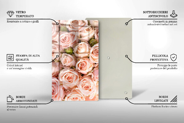 Skleněná deska do kuchyně Kytice jemných růží