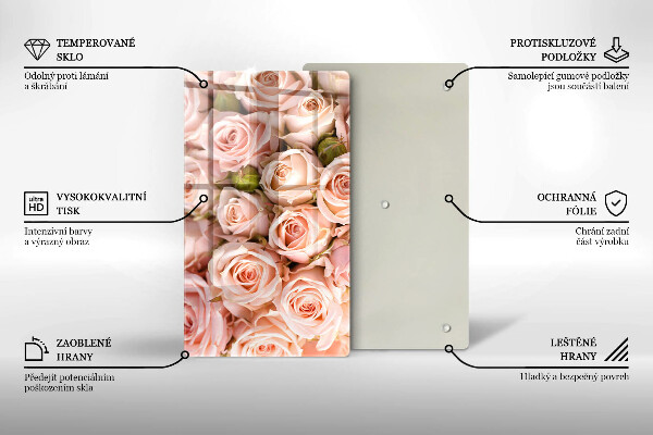 Skleněná deska do kuchyně Kytice jemných růží