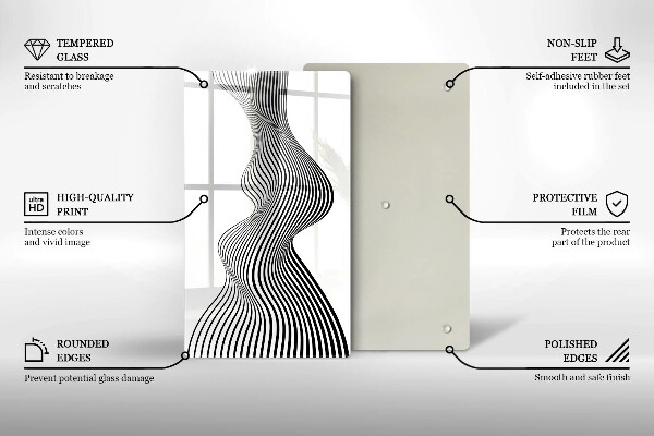 Skleněná krájecí deska Lineární abstrakce