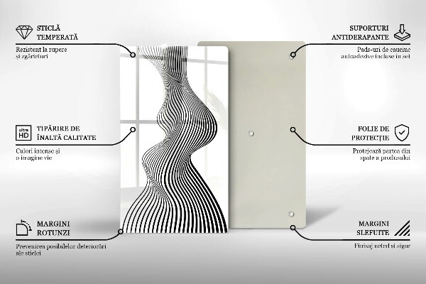 Skleněná krájecí deska Lineární abstrakce